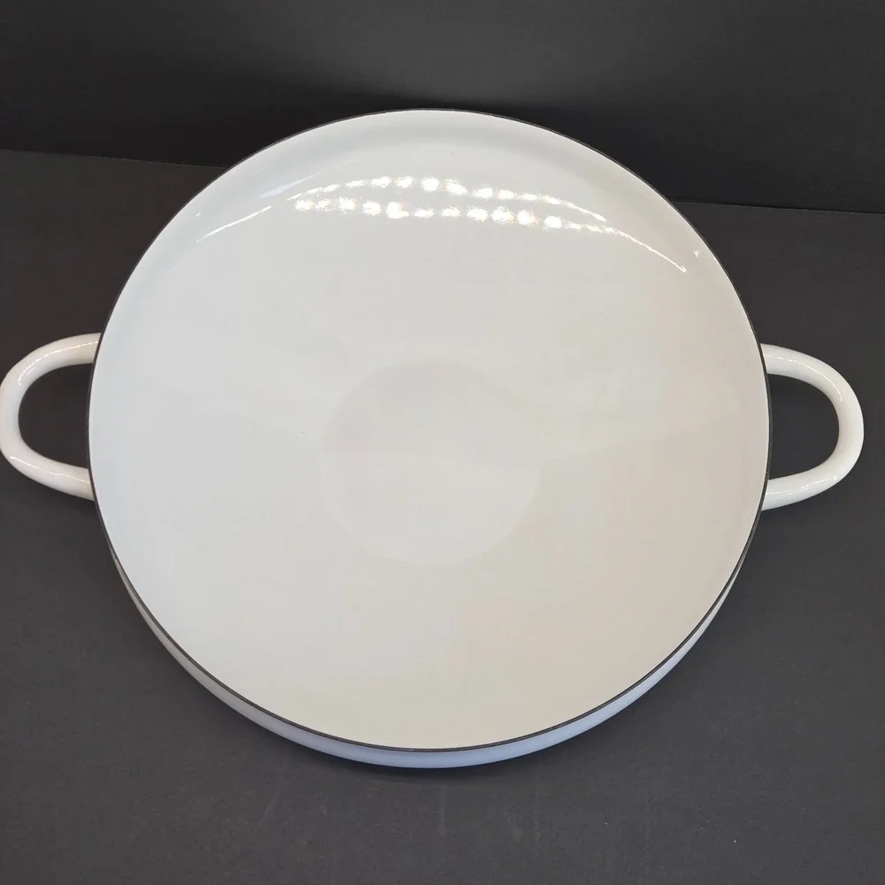 Dansk‎ Kobenstyle White Enamel Paella Pan Buffet Server 13.5